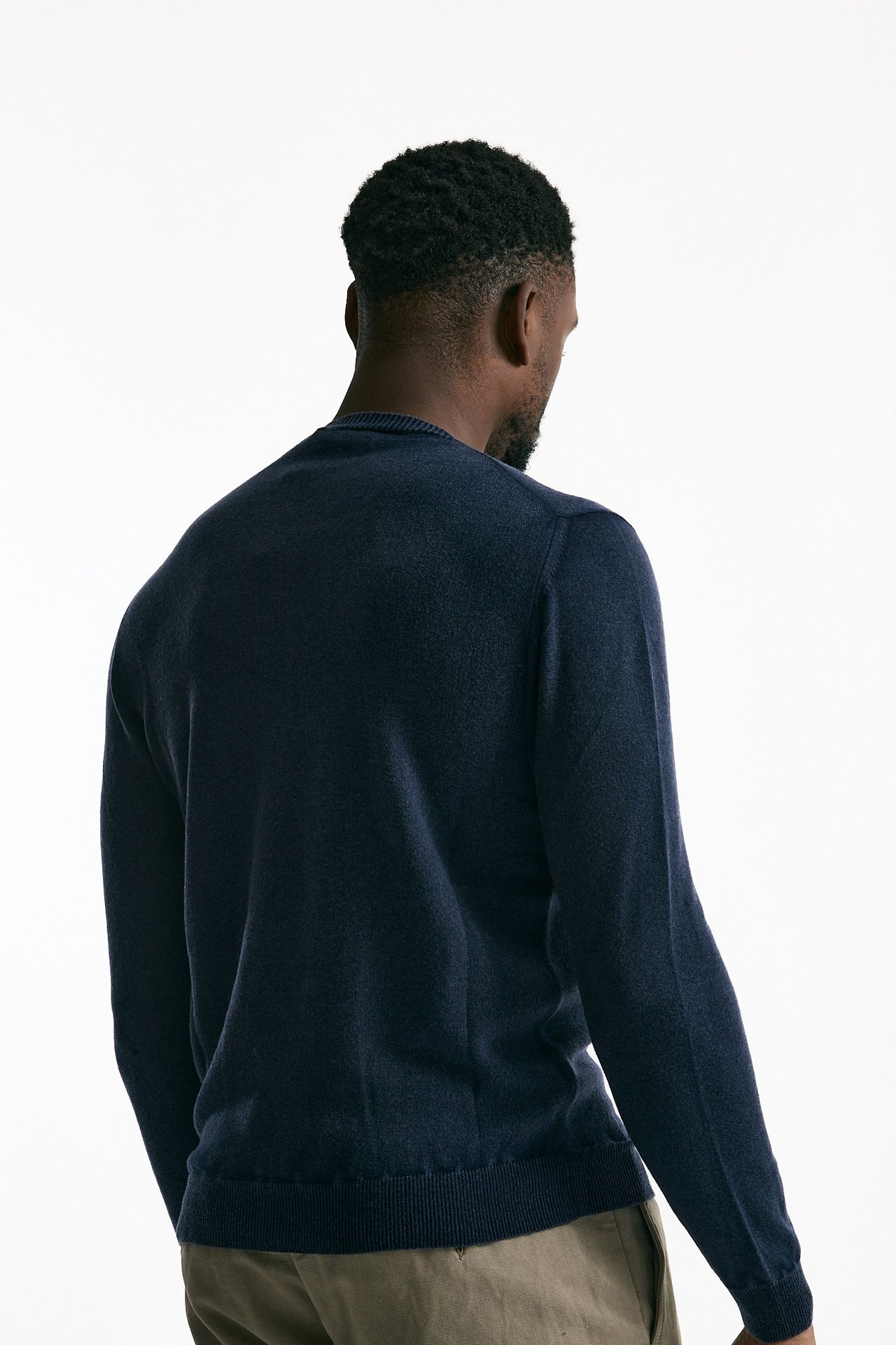 Maglia in lana e cashmere lavata blu uomo Mauro ottaviani - 4