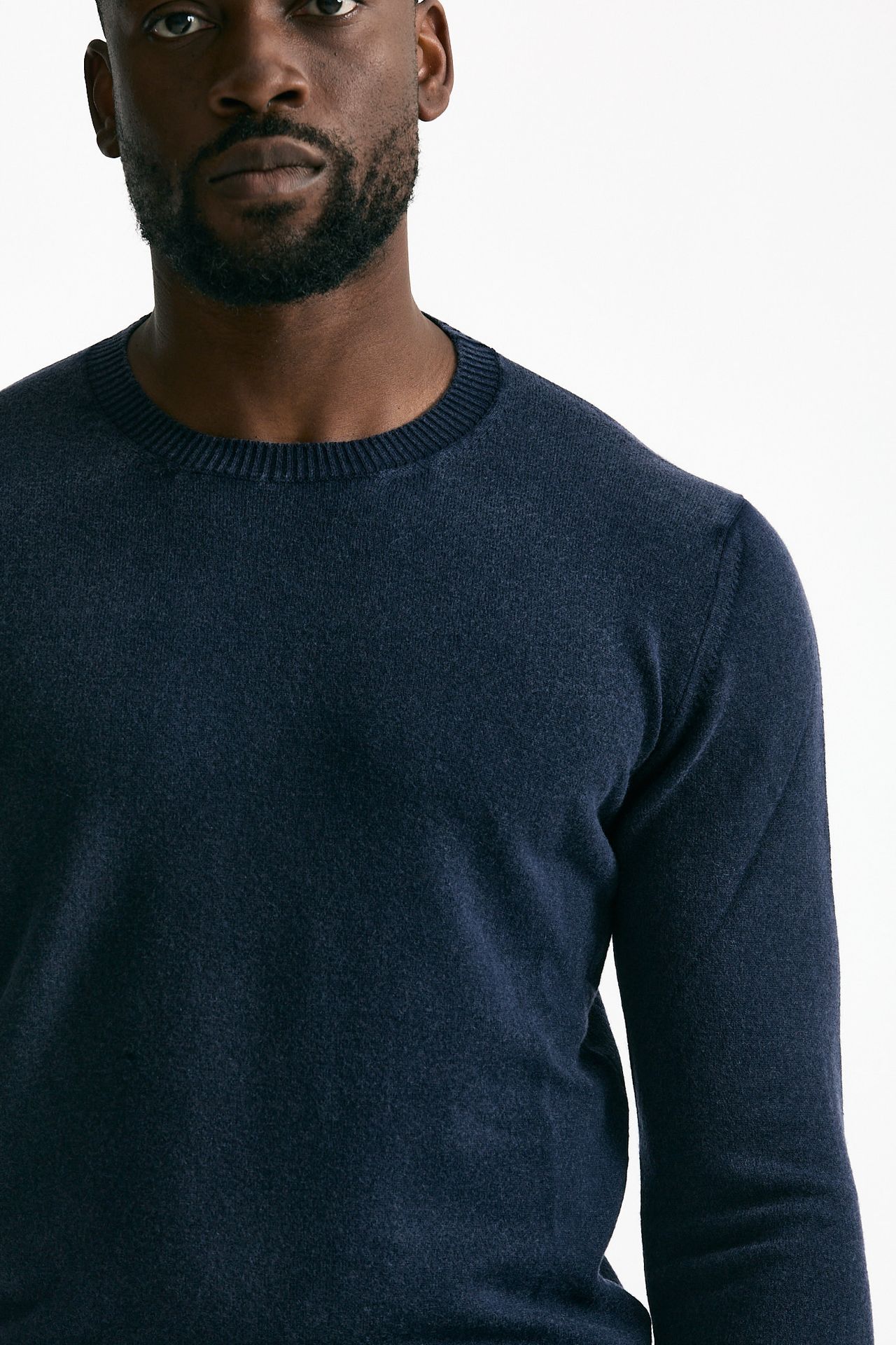 Maglia in lana e cashmere lavata blu uomo Mauro ottaviani - 5