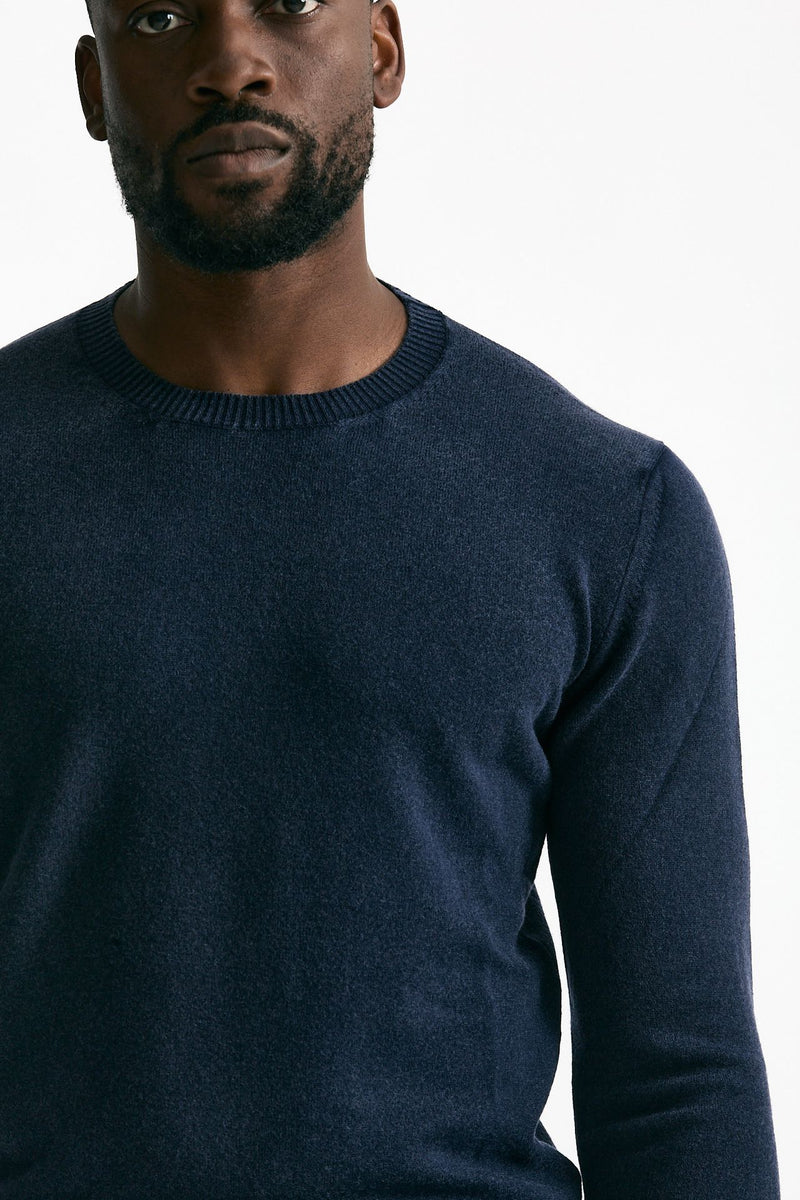 Maglia in lana e cashmere lavata blu uomo Mauro ottaviani - 5