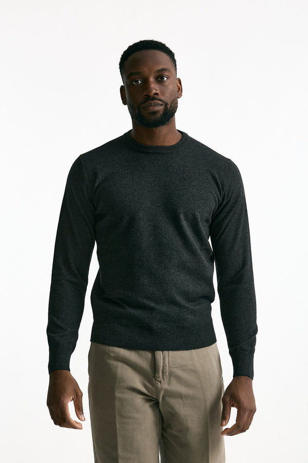 Maglia in lana e cashmere grigio antracite uomo Mauro ottaviani
