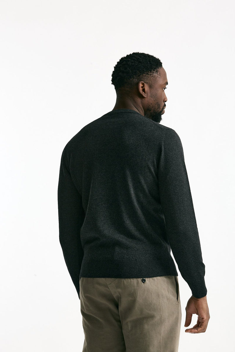 Maglia in lana e cashmere grigio antracite uomo Mauro ottaviani - 3