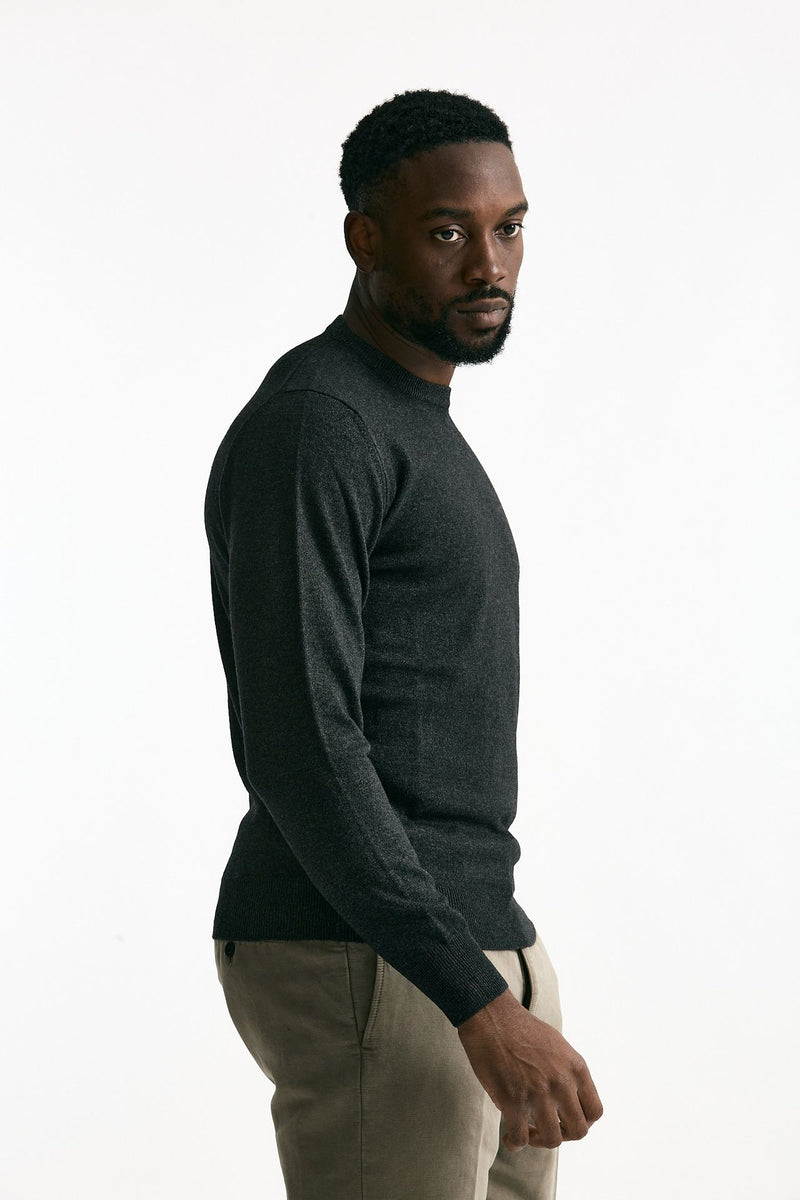 Maglia in lana e cashmere grigio antracite uomo Mauro ottaviani - 4