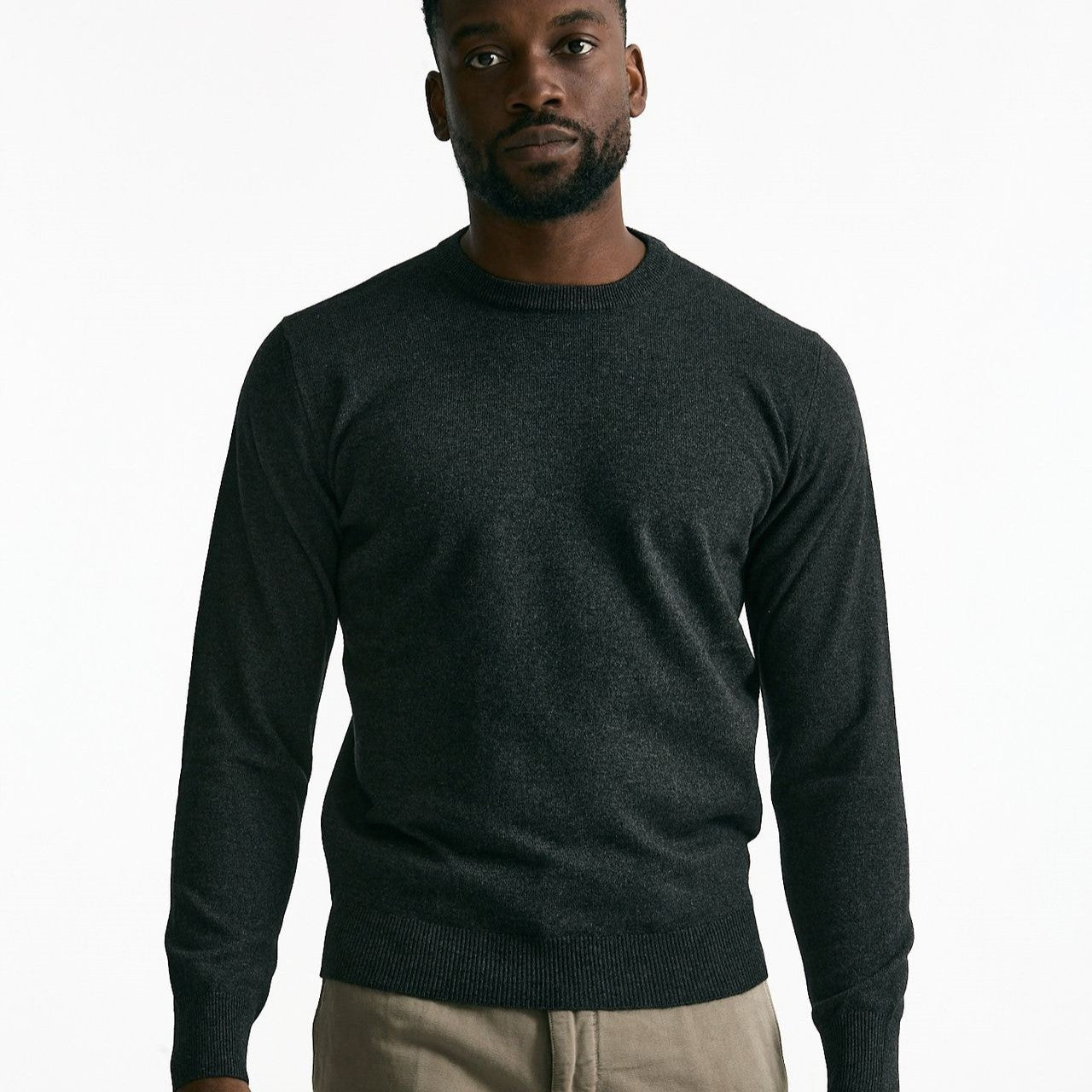 Maglia in lana e cashmere grigio antracite uomo Mauro ottaviani - 6