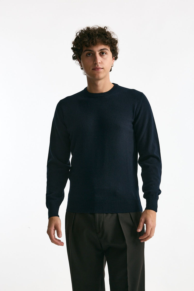 Maglia in lana e cashmere blu uomo Mauro ottaviani - 1