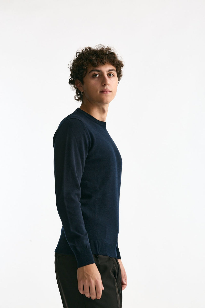 Maglia in lana e cashmere blu uomo Mauro ottaviani - 2