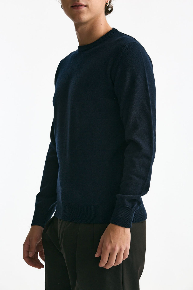 Maglia in lana e cashmere blu uomo Mauro ottaviani - 4