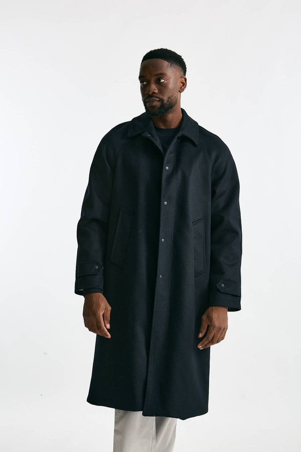 Cappotto monopetto in lana blu uomo Paltò