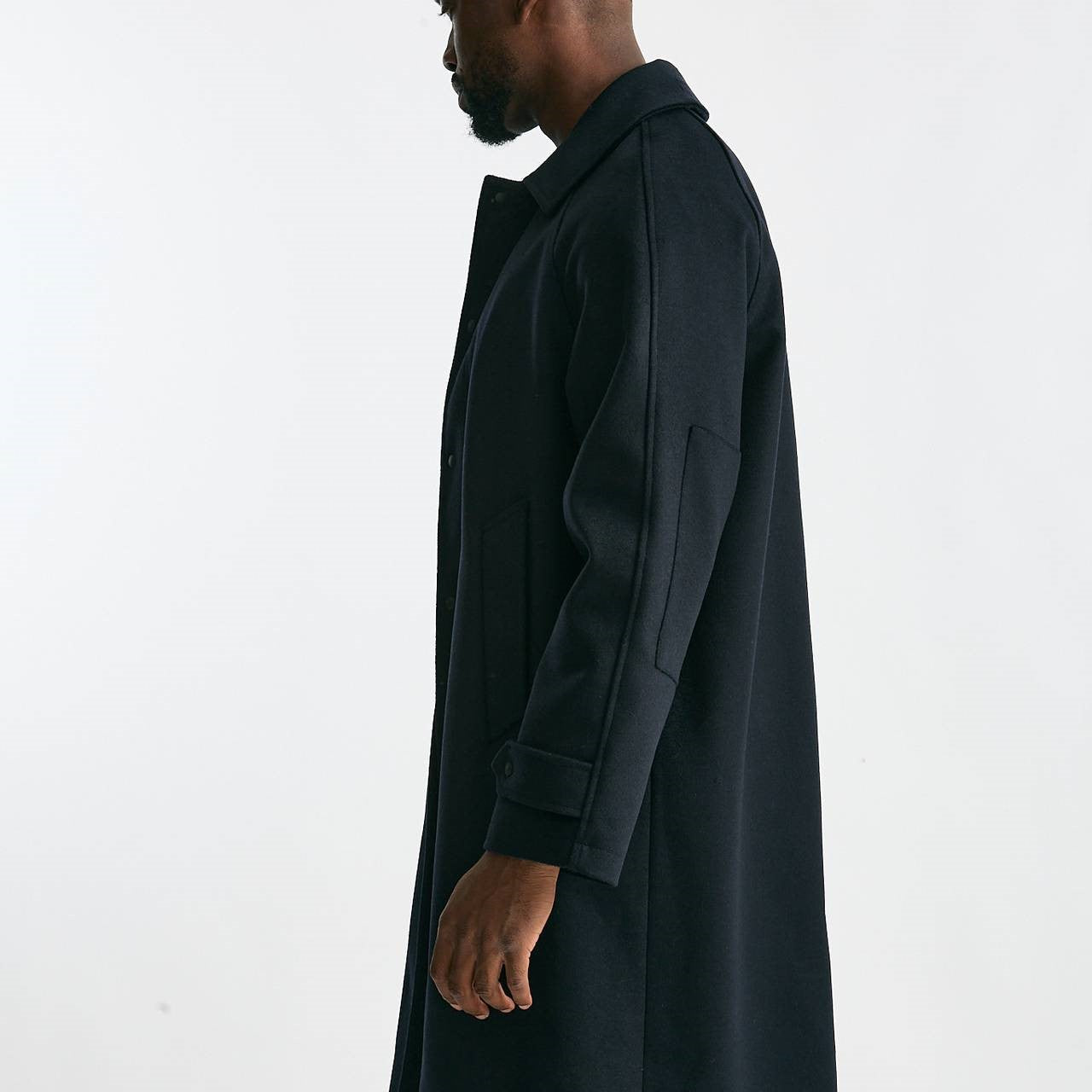 Cappotto monopetto in lana blu uomo Paltò - 10