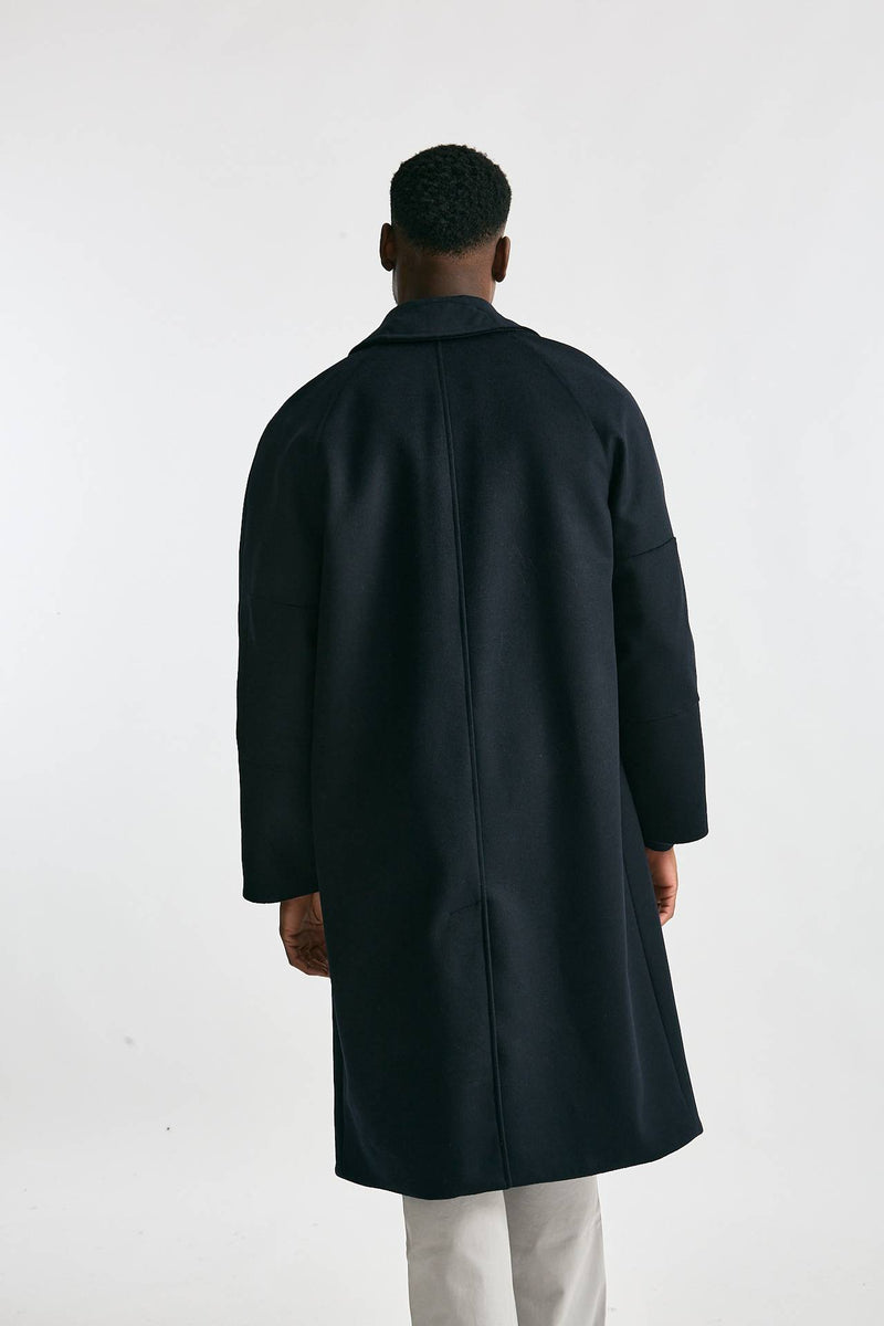 Cappotto monopetto in lana blu uomo Paltò - 3