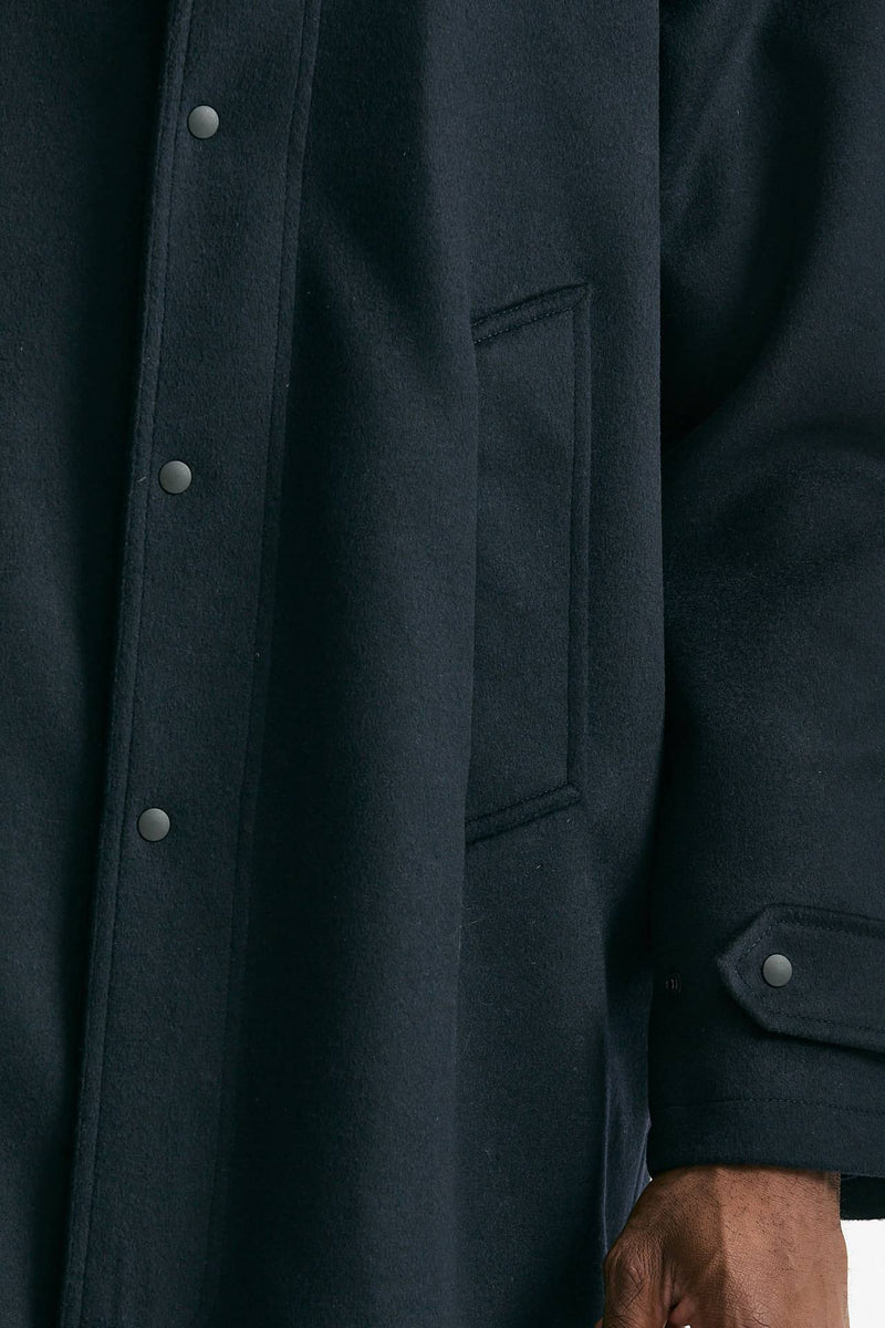 Cappotto monopetto in lana blu uomo Paltò - 8