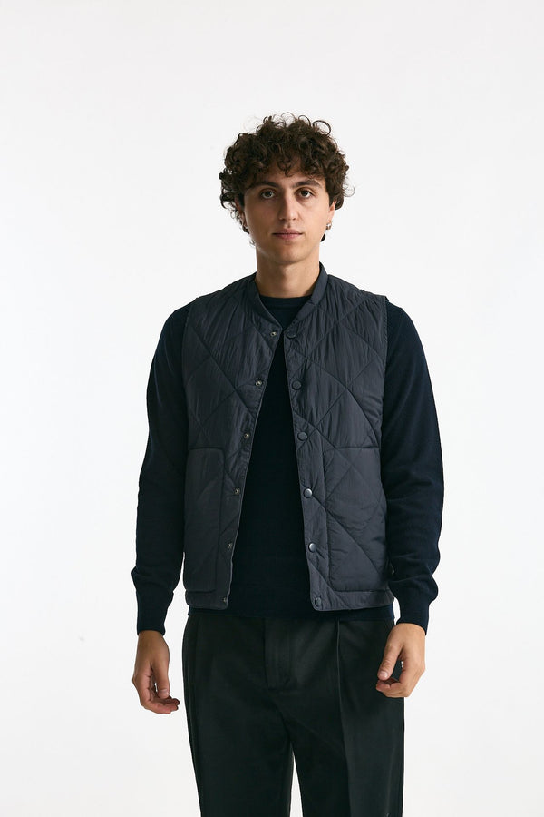 Gilet trapuntato blu uomo Paltò