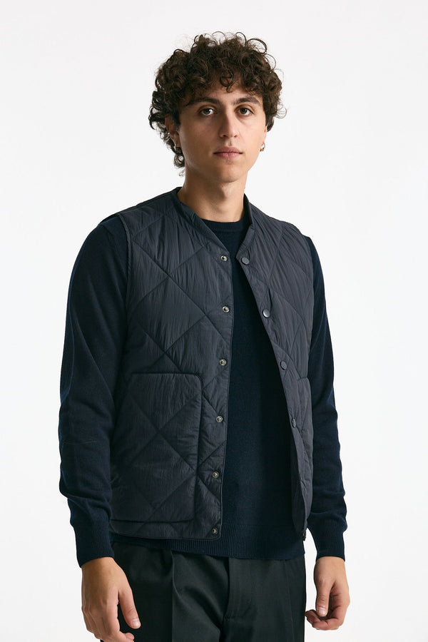 Gilet trapuntato blu uomo Paltò