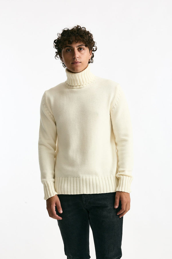 Dolcevita in lana bianco uomo ( p - s )