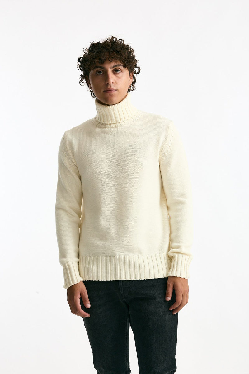 Dolcevita in lana bianco uomo ( p - s ) - 1