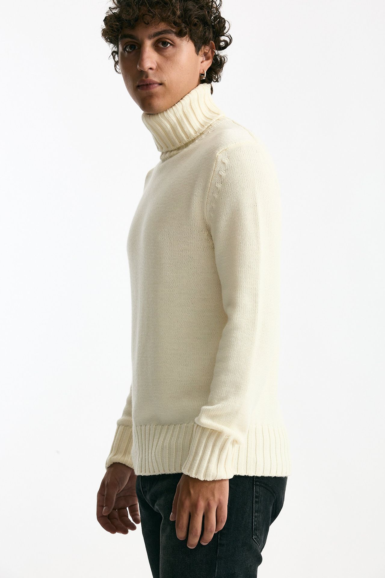 Dolcevita in lana bianco uomo ( p - s ) - 4