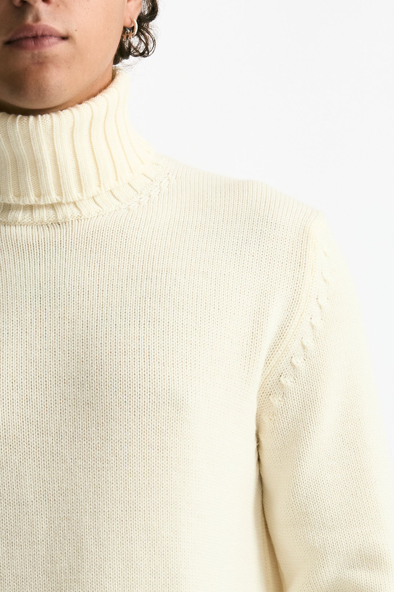 Dolcevita in lana bianco uomo ( p - s ) - 5