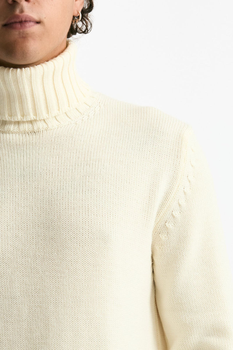 Dolcevita in lana bianco uomo ( p - s ) - 5