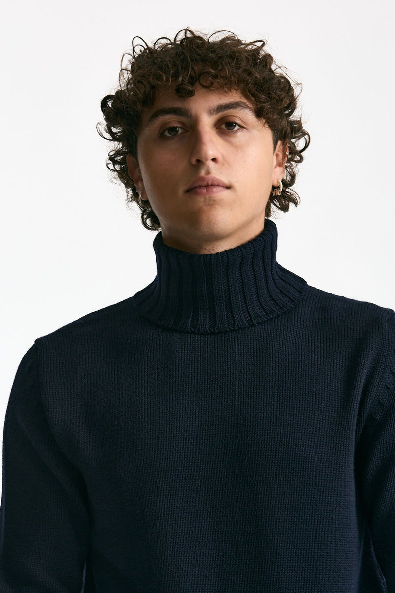 Dolcevita in lana blu uomo ( p - s ) - 5