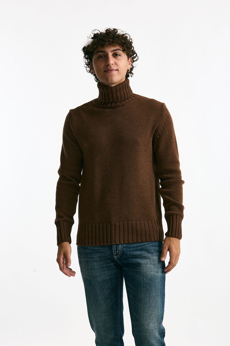 Dolcevita in lana marrone uomo ( p - s ) - 1