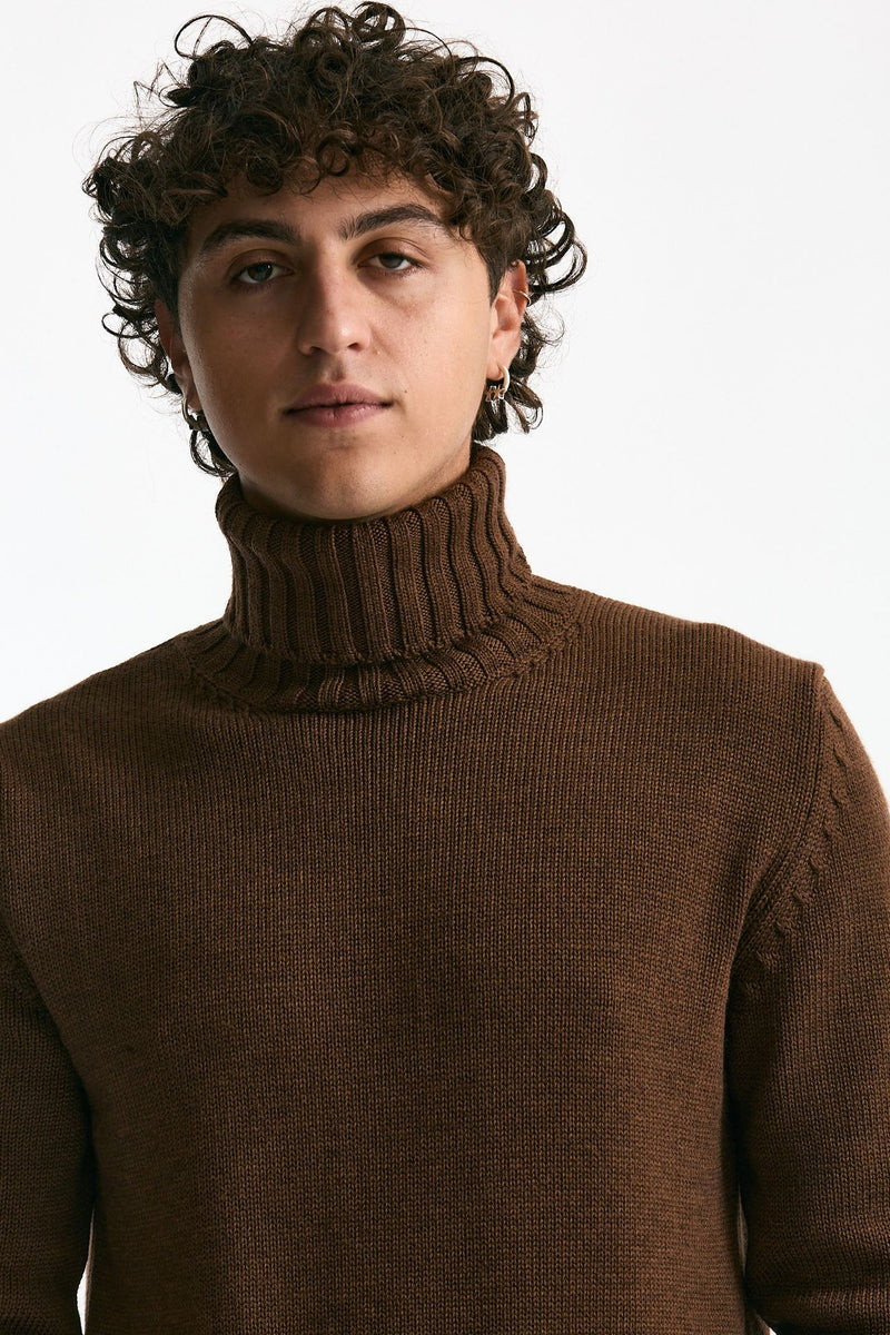 Dolcevita in lana marrone uomo ( p - s ) - 5