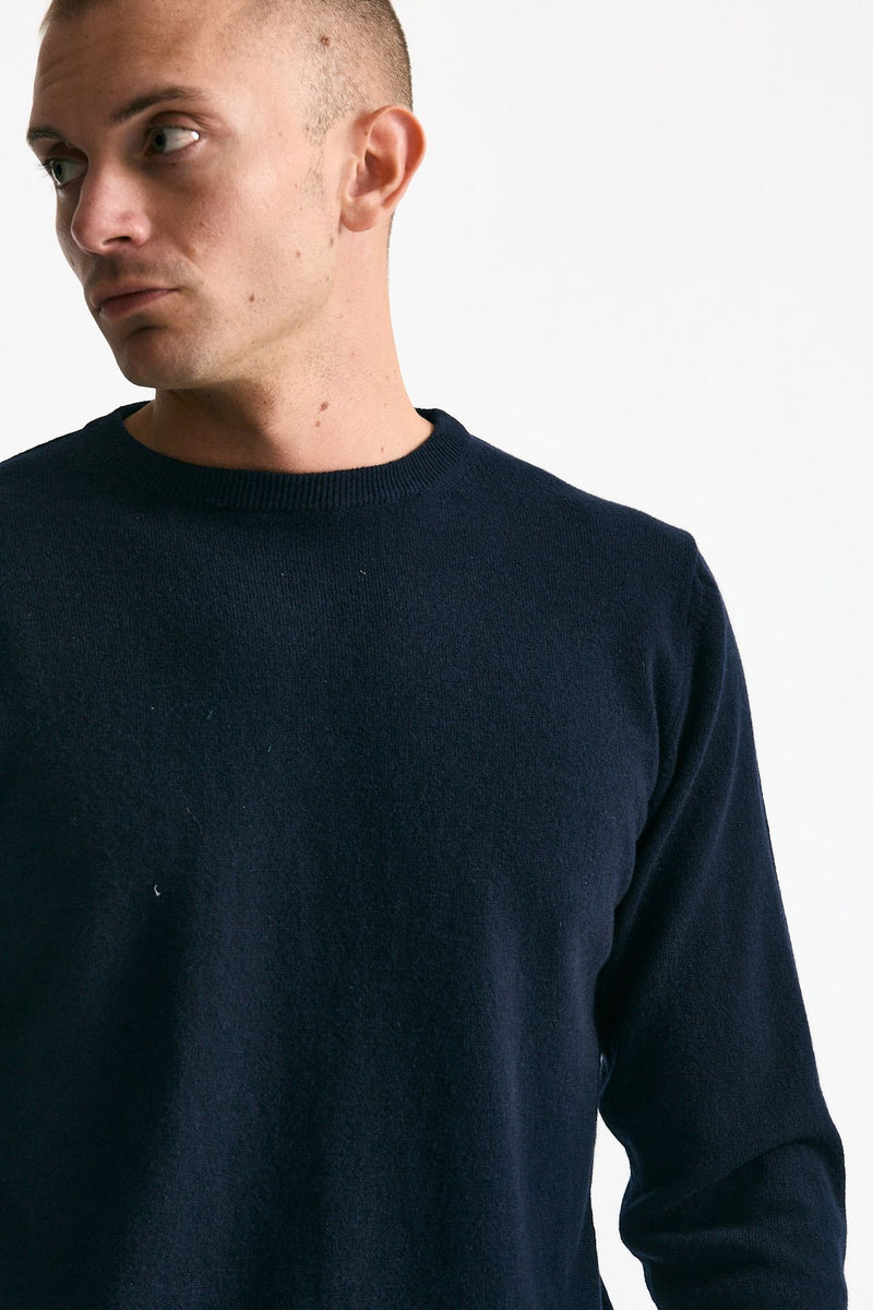 Maglia girocollo in cashmere blu uomo ( p - s ) - 5