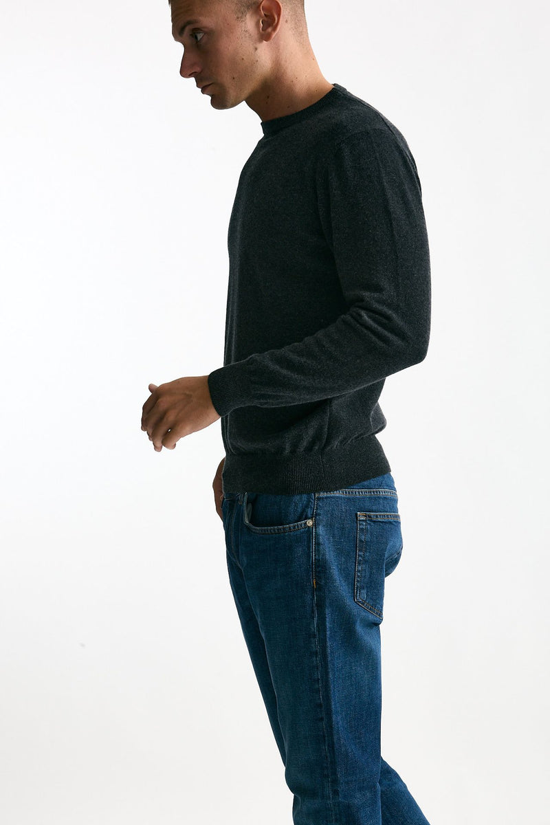 Maglia girocollo in cashmere grigio uomo ( p - s ) - 2