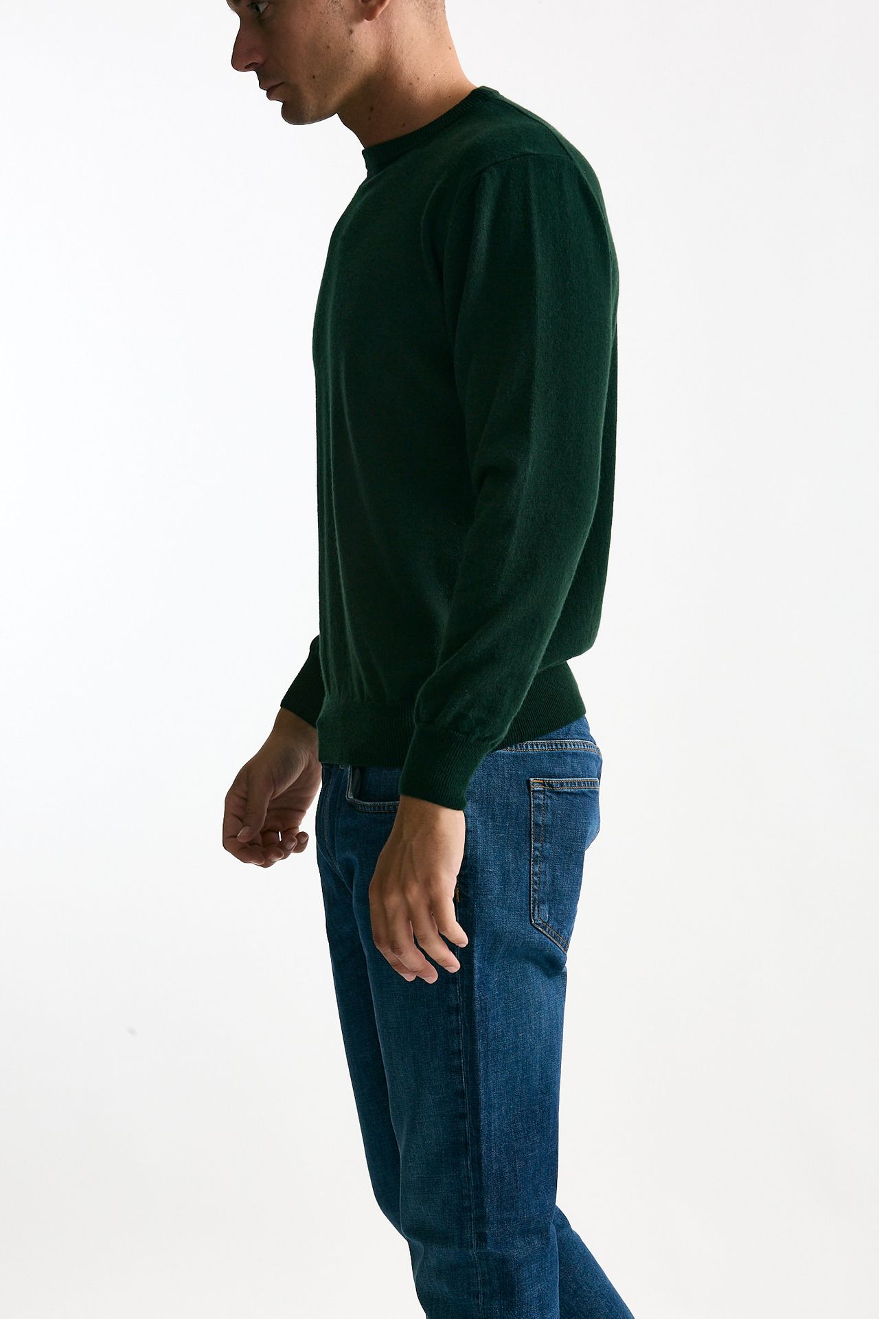 Maglia girocollo in cashmere verde uomo ( p - s ) - 2