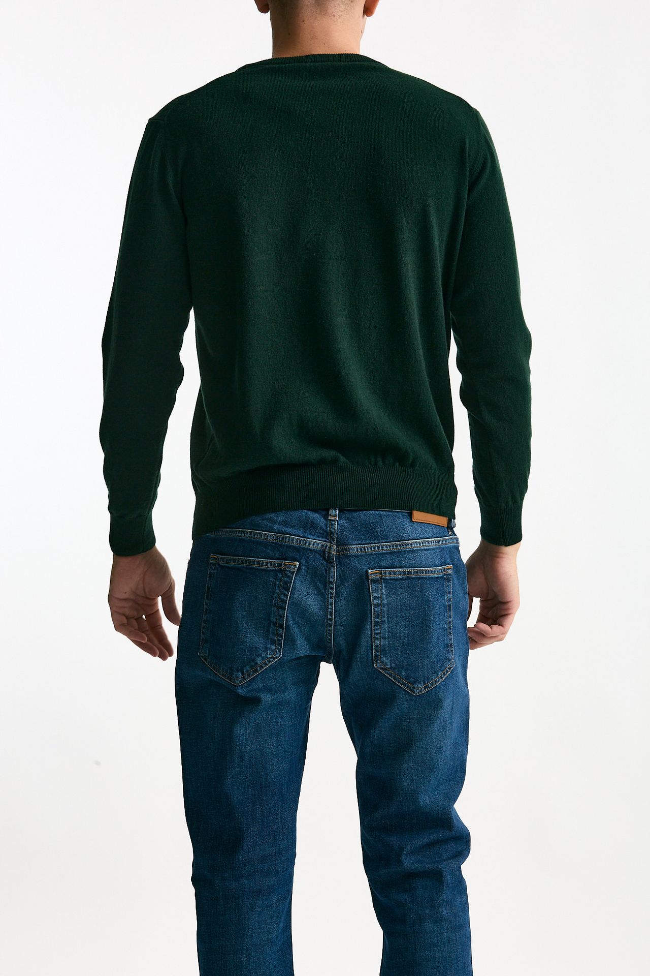Maglia girocollo in cashmere verde uomo ( p - s ) - 3