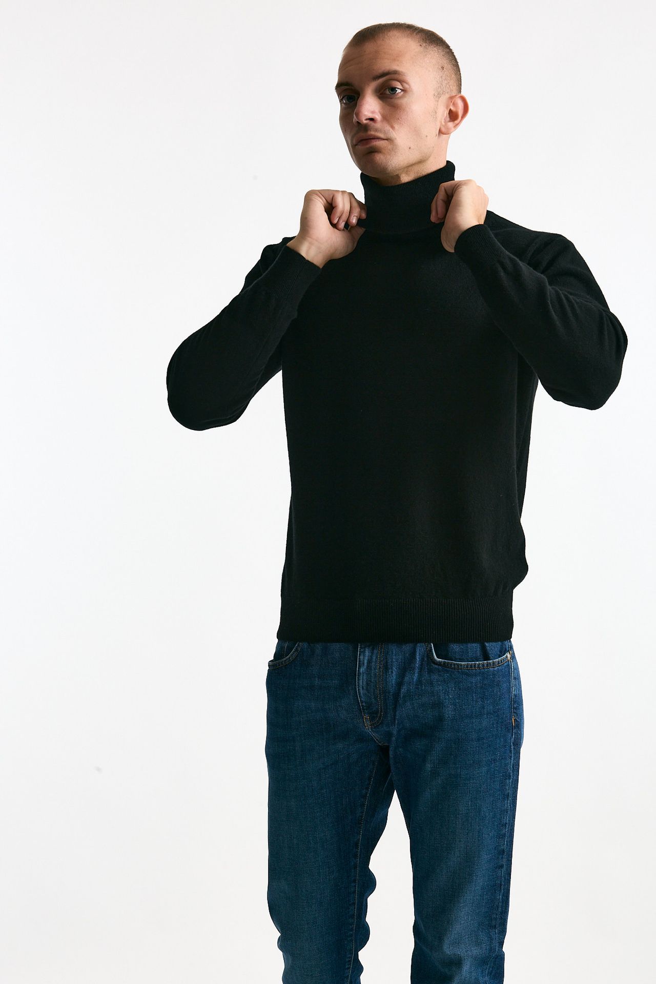 Dolcevita in cashmere nero uomo ( p - s ) - 1