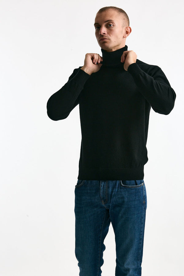 Dolcevita in cashmere nero uomo ( p - s )