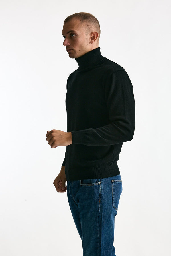 Dolcevita in cashmere nero uomo ( p - s )