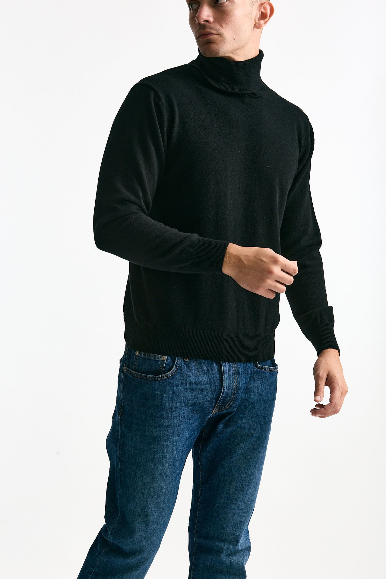 Dolcevita in cashmere nero uomo ( p - s ) - 4