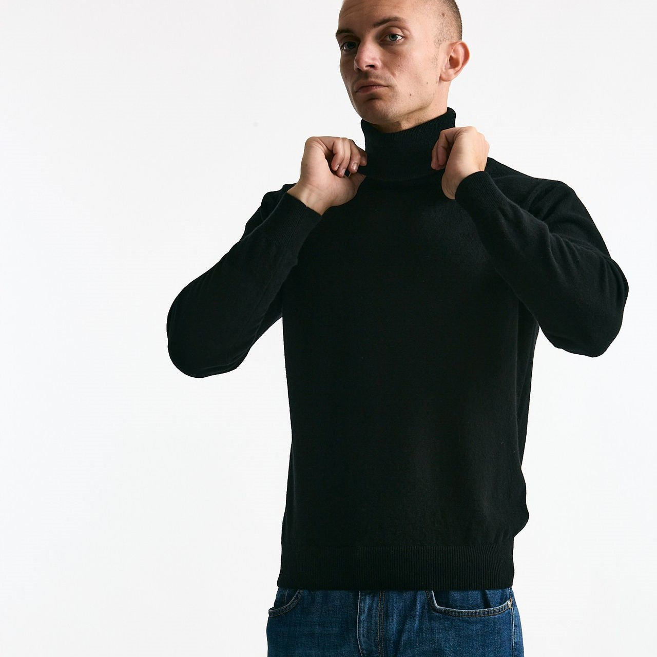 Dolcevita in cashmere nero uomo ( p - s ) - 6