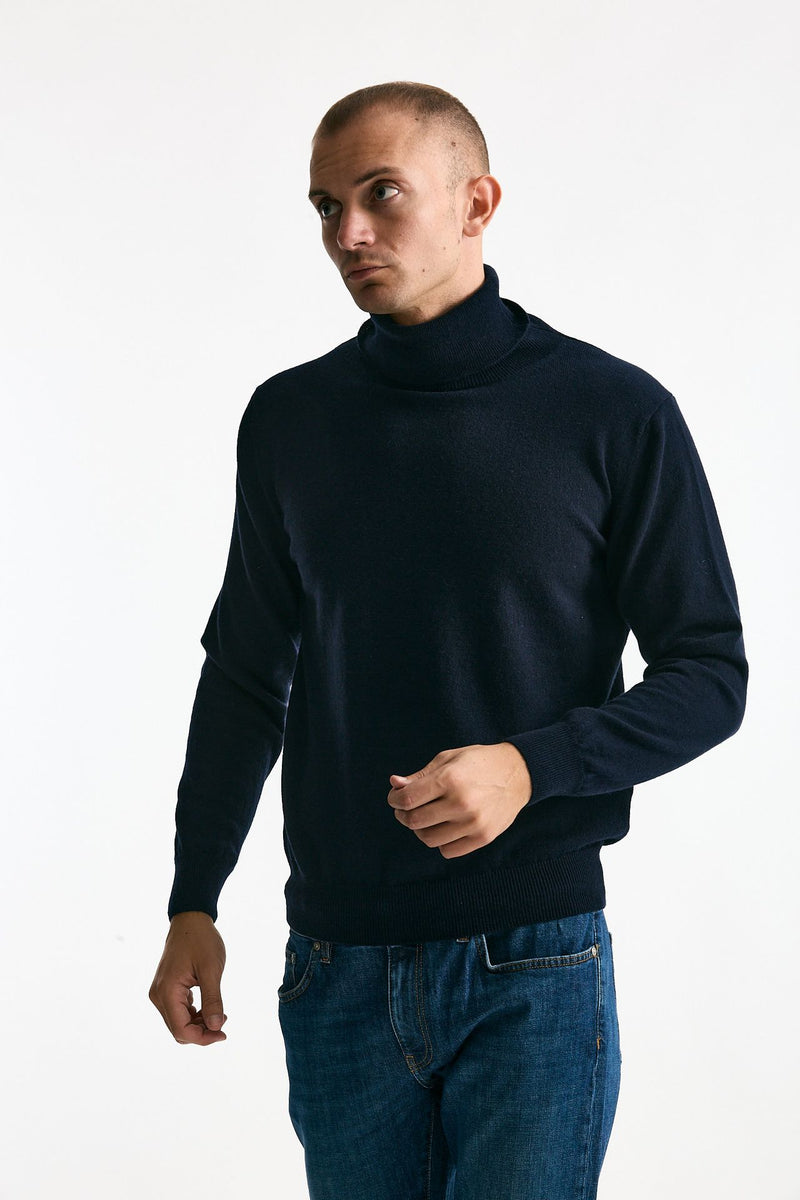 Dolcevita in cashmere blu uomo ( p - s ) - 1