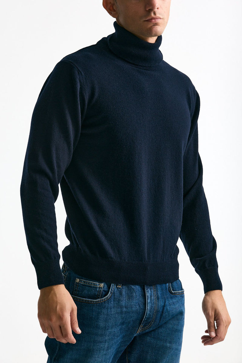 Dolcevita in cashmere blu uomo ( p - s ) - 4