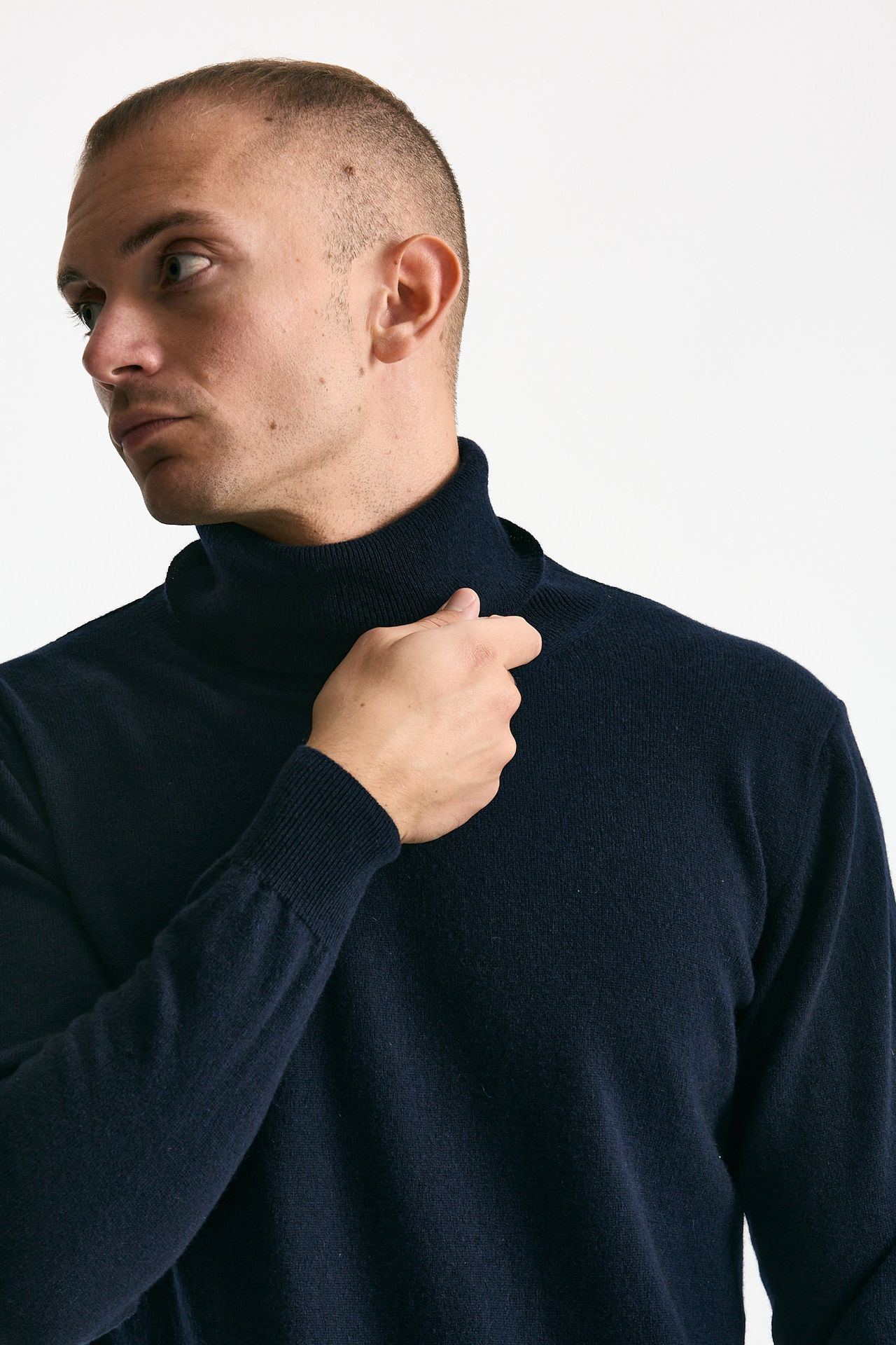 Dolcevita in cashmere blu uomo ( p - s ) - 5