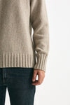 Maglia in cashmere moulinè beige/panna uomo ( p - s ) - 6