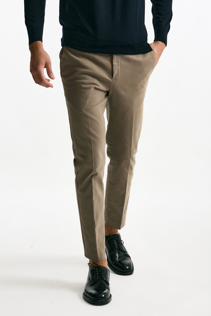 Pantalone EDGE-DIECI in cotone stretch beige uomo Pt torino - 1