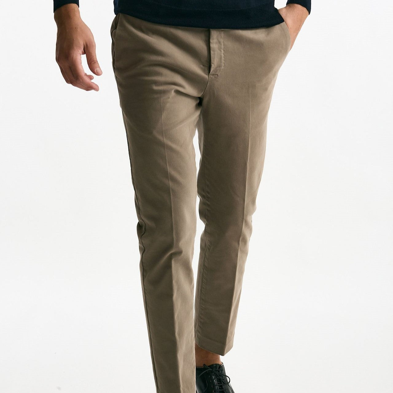 Pantalone EDGE-DIECI in cotone stretch beige uomo Pt torino - 8
