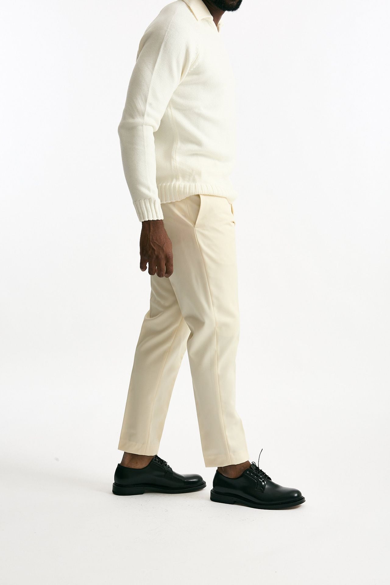 Pantalone EDGE-REBEL in lana ferma panna uomo Pt torino - 4