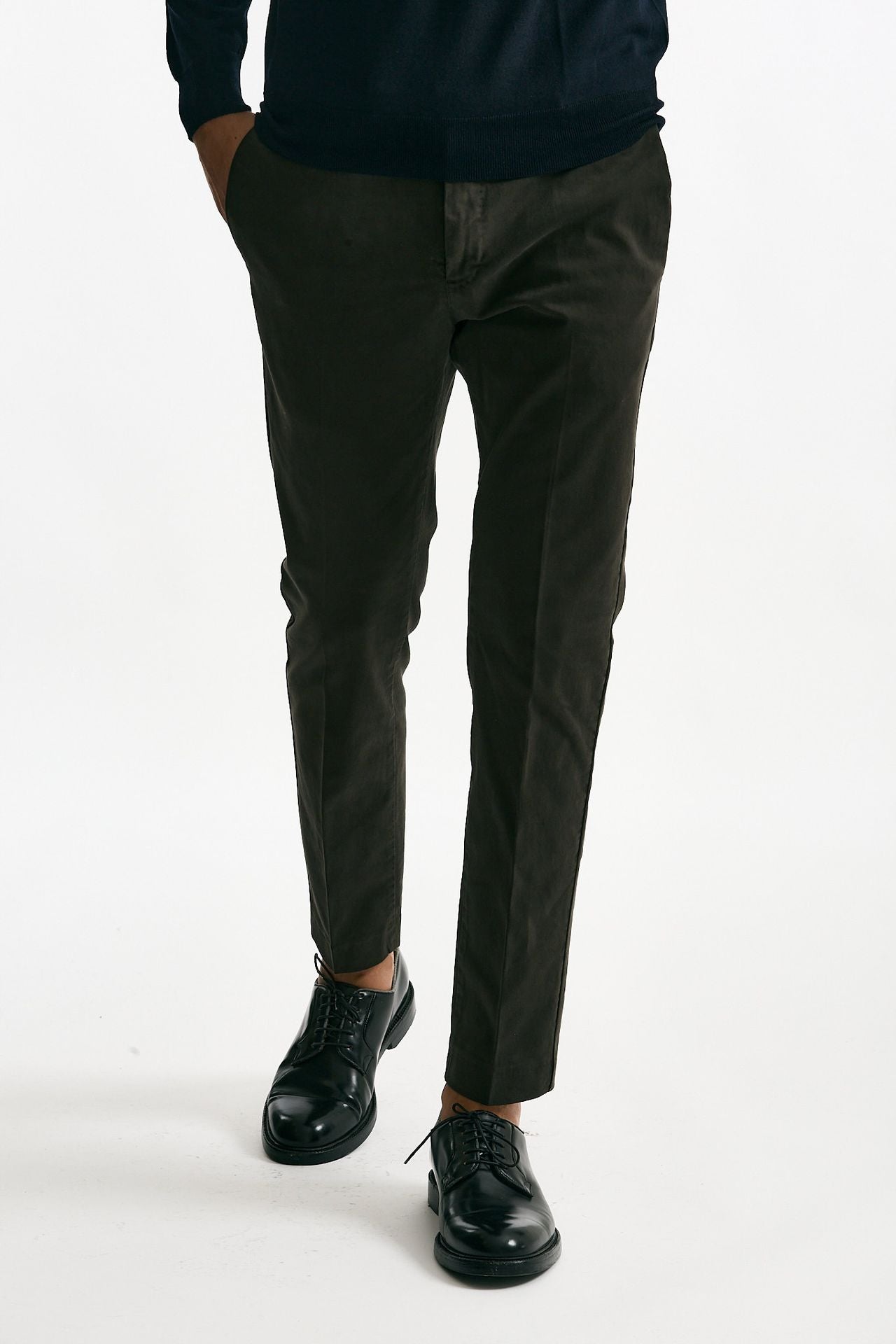 Pantalone EDGE- DIECI in cotone stretch  marrone uomo Pt torino - 2
