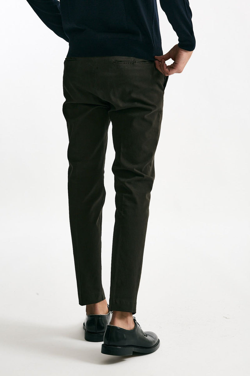 Pantalone EDGE- DIECI in cotone stretch  marrone uomo Pt torino - 4