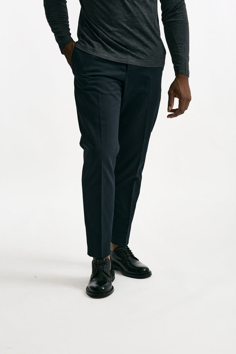 Pantalone EDGE-REBEL in cotone fermo blu uomo Pt torino - 1