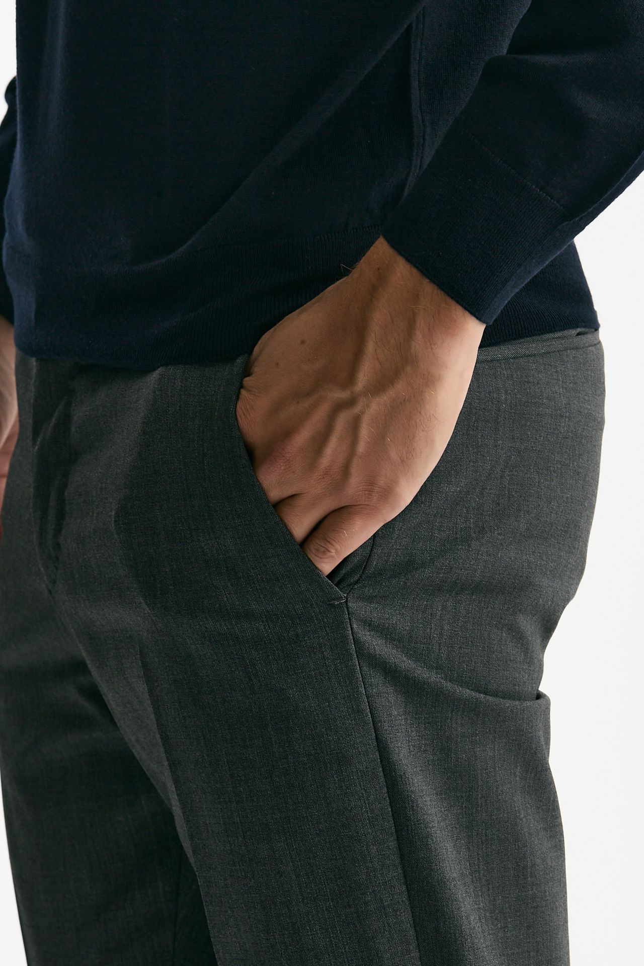 Pantalone EDGE- DIECI in lana stretch grigio uomo Pt torino - 6