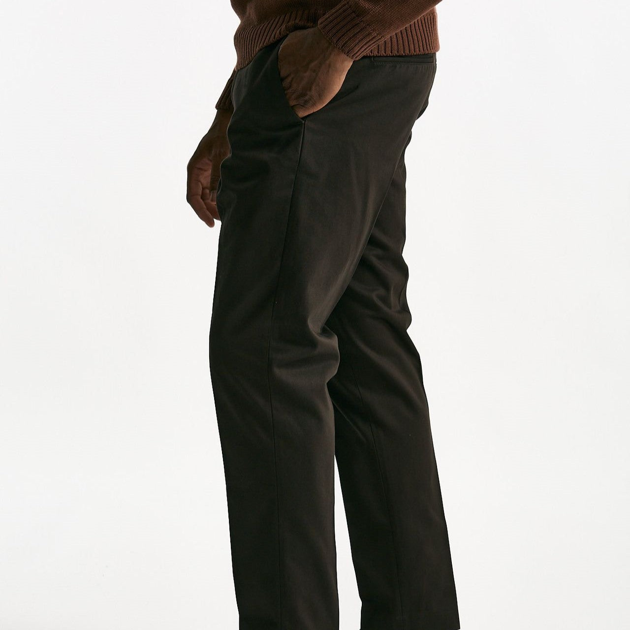 Pantalone EDGE-REBEL in cotone fermo marrone uomo Pt torino - 7