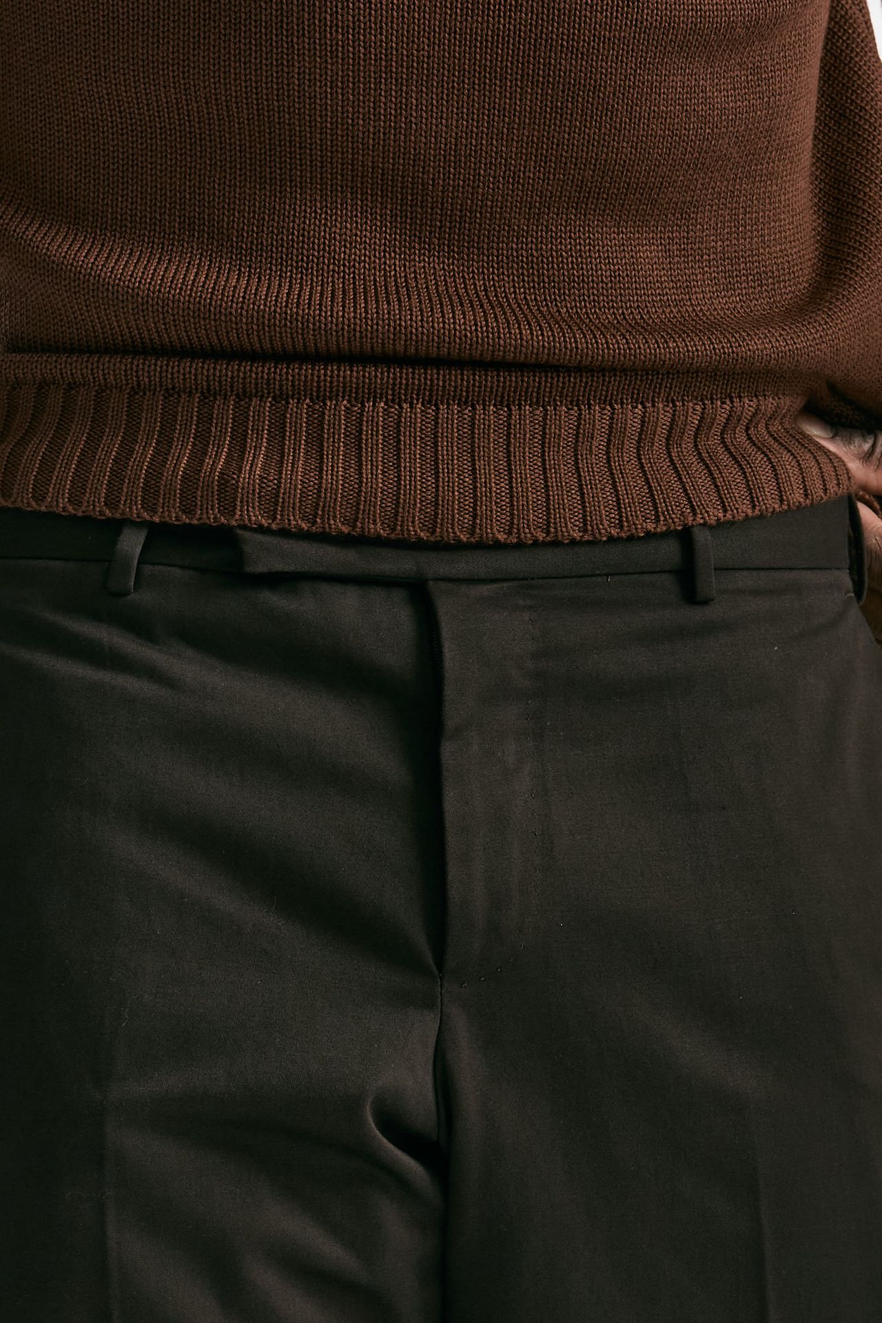 Pantalone EDGE-REBEL in cotone fermo marrone uomo Pt torino - 4