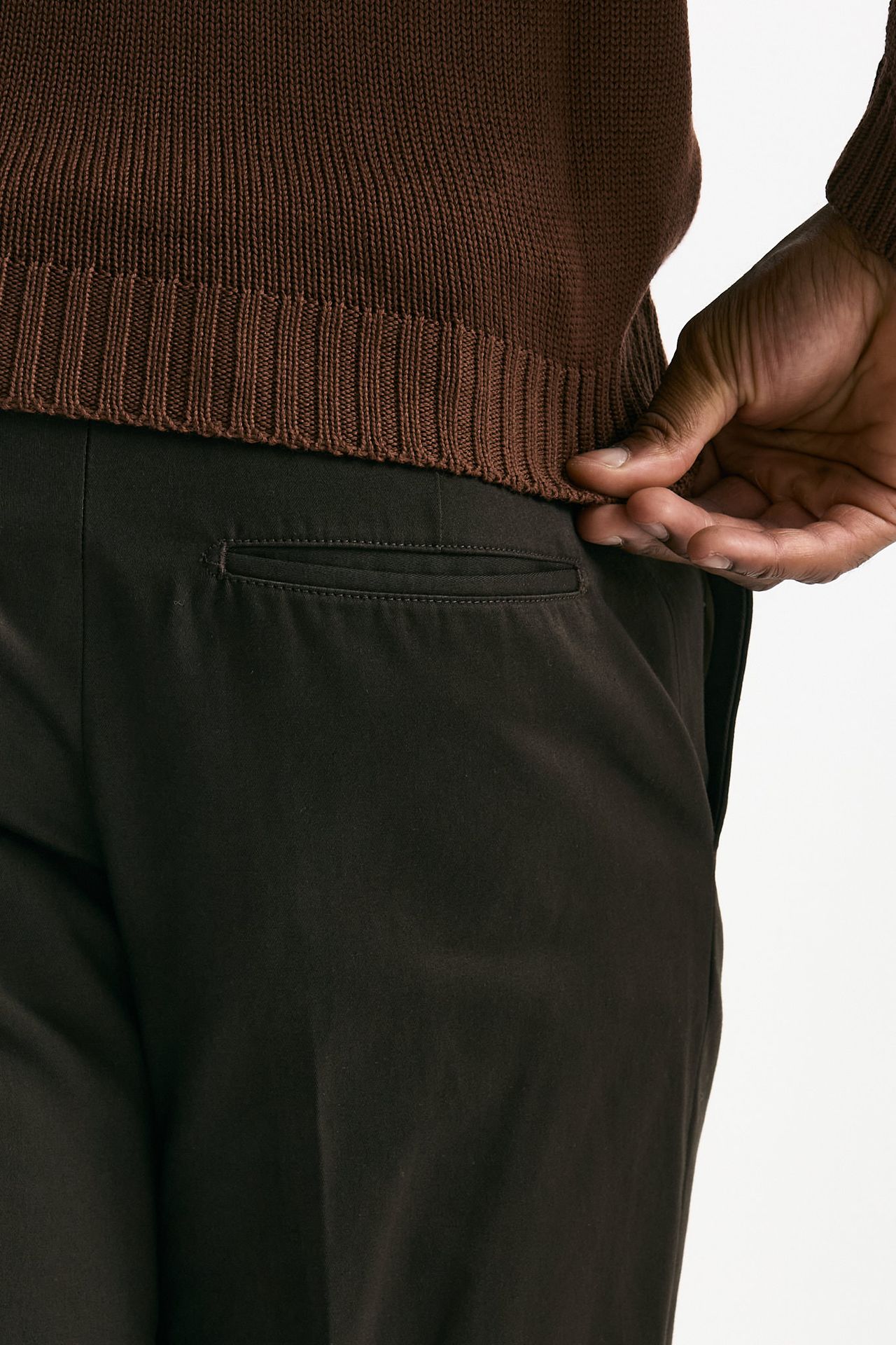 Pantalone EDGE-REBEL in cotone fermo marrone uomo Pt torino - 6