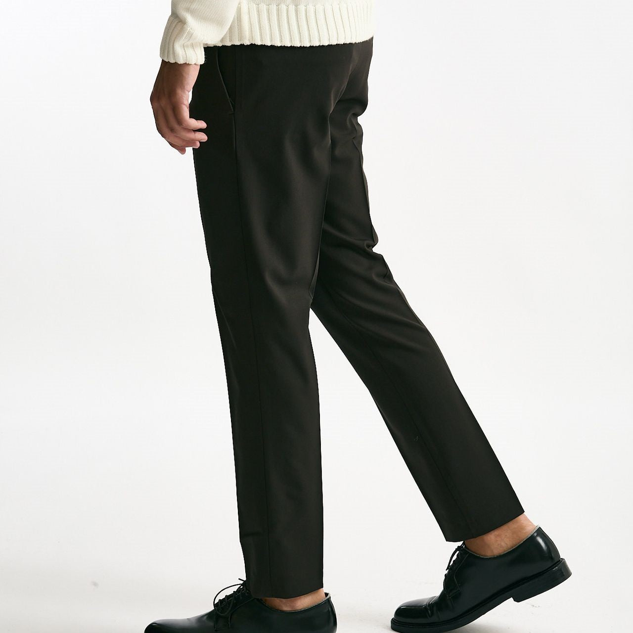 Pantalone EDGE- DIECI in lana stretch marrone uomo Pt torino - 8