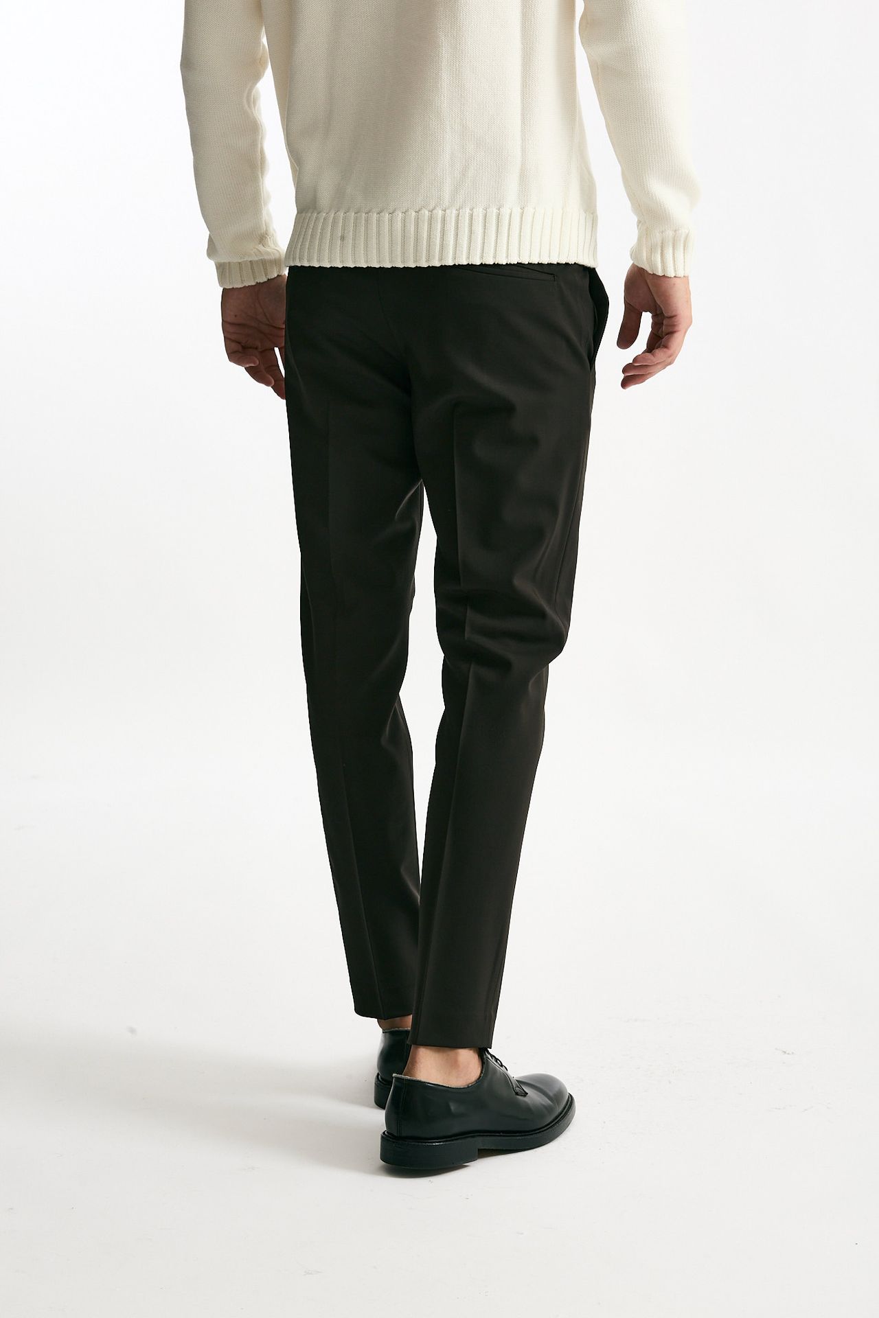 Pantalone EDGE- DIECI in lana stretch marrone uomo Pt torino - 3