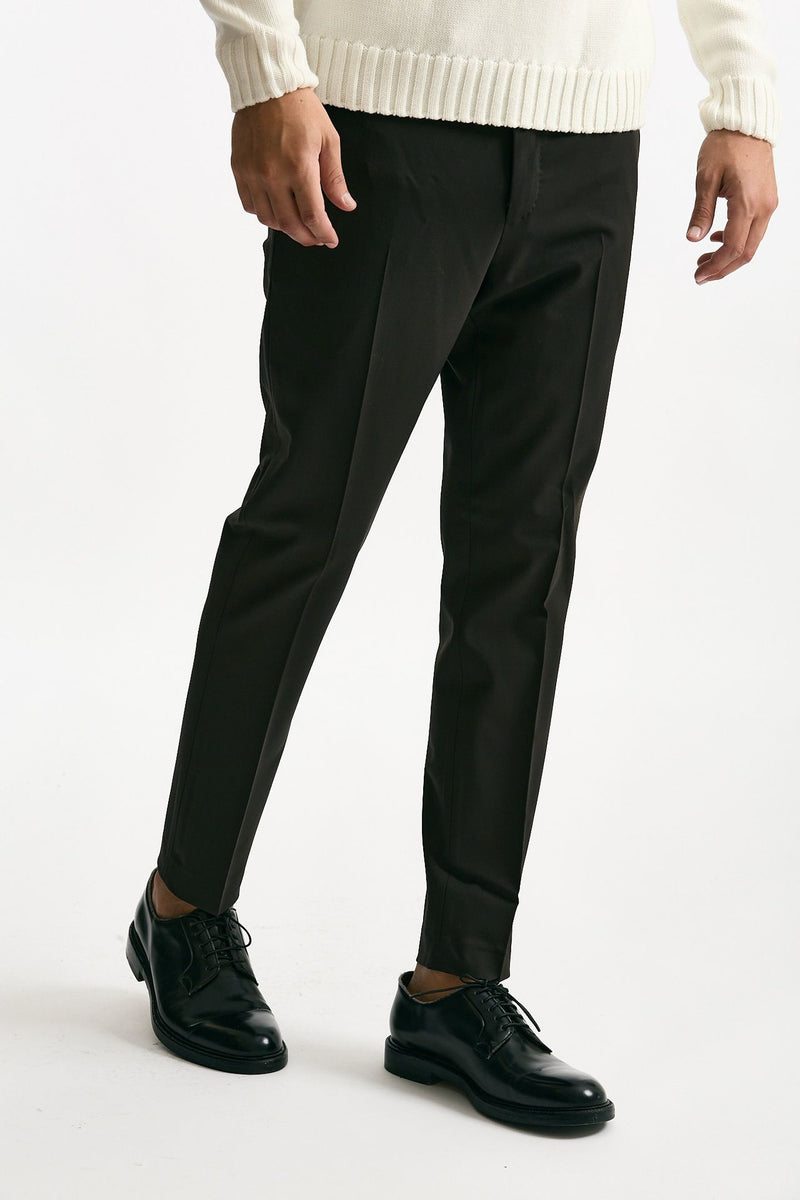 Pantalone EDGE- DIECI in lana stretch marrone uomo Pt torino - 4